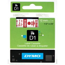 Dymo S0720550 (45015) D1 12mm*7m piros/feh kazetta