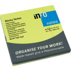 Post it INFONotes 75*75mm 80lap neon zöld