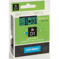 Dymo S0720890 (45809) D1 19mm*7m fek/zöld kazetta