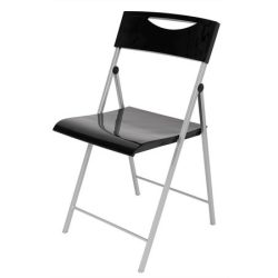   Összecsukható szék, műanyag, ALBA "Smile", fekete