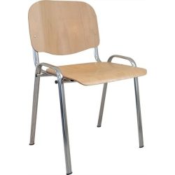   Tárgyalószék, fa ülőlappal, krómozott lábbal, "1120 LC"