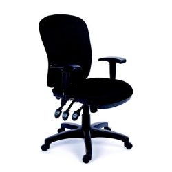   Irodai szék, állítható karfával, fekete gyöngyszövet-borítás, fekete lábkereszt, MaYAH "Comfort"