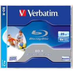   BD-R BluRay lemez, SL, nyomtatható, 25GB, 6x, normál tok, VERBATIM
