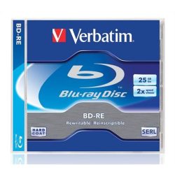   BD-RE BluRay lemez, újraírható, 25GB, 1-2x, normál tok, VERBATIM