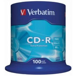   CD-R lemez, 700MB, 52x, hengeren, VERBATIM "DataLife"