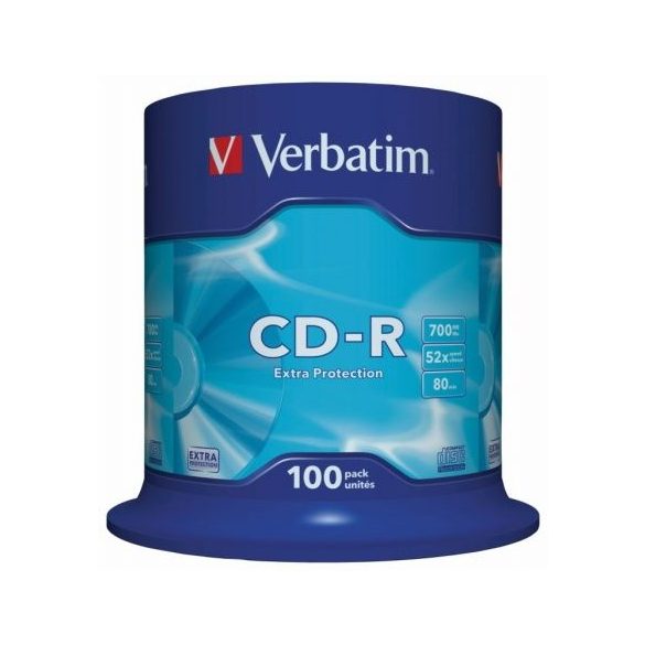 CD-R lemez, 700MB, 52x, hengeren, VERBATIM "DataLife"