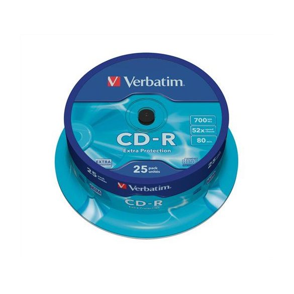 CD-R lemez, 700MB, 52x, hengeren, VERBATIM "DataLife"