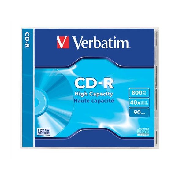 CD-R lemez, 800MB, 90min, 40x, normál tok, VERBATIM