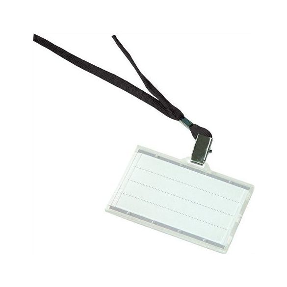 Azonosítókártya tartó, fekete nyakba akasztóval, 88x54 mm, műanyag, DONAU
