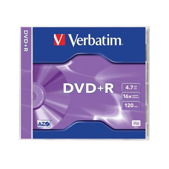 DVD+R lemez, AZO, 4,7GB, 16x, normál tok, VERBATIM