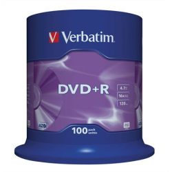 DVD+R lemez, AZO, 4,7GB, 16x, hengeren, VERBATIM