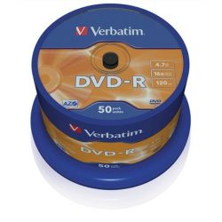 DVD-R lemez, AZO, 4,7GB, 16x, hengeren, VERBATIM