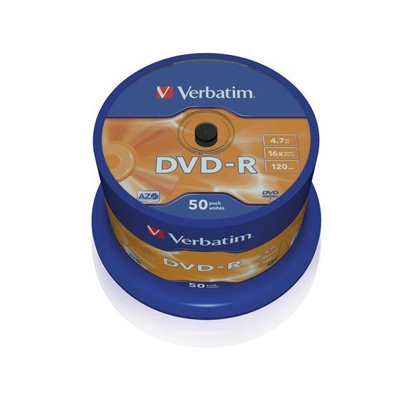 DVD-R lemez, AZO, 4,7GB, 16x, hengeren, VERBATIM