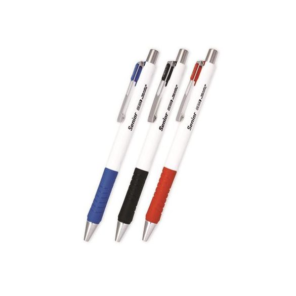 Golyóstoll, 0,4 mm, nyomógombos, vegyes színű tolltest, FLEXOFFICE "Senior", kék 36 db/csomag