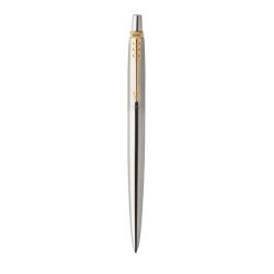   Golyóstoll, 0,7 mm, nyomógombos, arany színű klip, rozsdam. acél tolltest, PARKER "Royal Jotter", kék