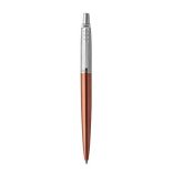 Golyóstoll, 0,7 mm, ezüst színű klip, Chelsea narancssárga tolltest, PARKER "Royal Jotter", kék