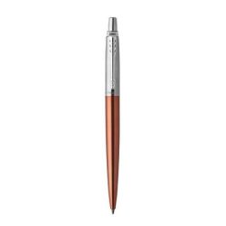   Golyóstoll, 0,7 mm, ezüst színű klip, Chelsea narancssárga tolltest, PARKER "Royal Jotter", kék
