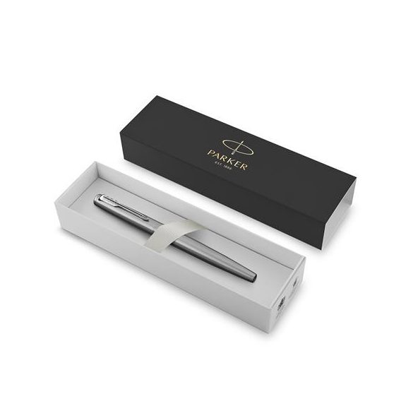 Töltőtoll, ezüst színű klip, ezüst színű tolltest, PARKER "Royal Jotter"