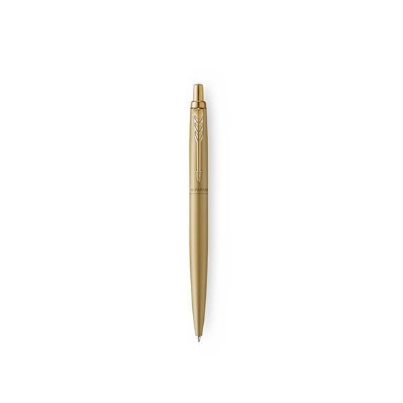 Golyóstoll, 0,7 mm, nyomógombos, arany színű klip, arany tolltest, PARKER, "Royal Jotter XL", kék