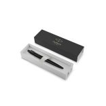 Golyóstoll, 0,7 mm, nyomógombos, fekete színű klip, matt fekete tolltest, PARKER, "Royal Jotter XL", kék
