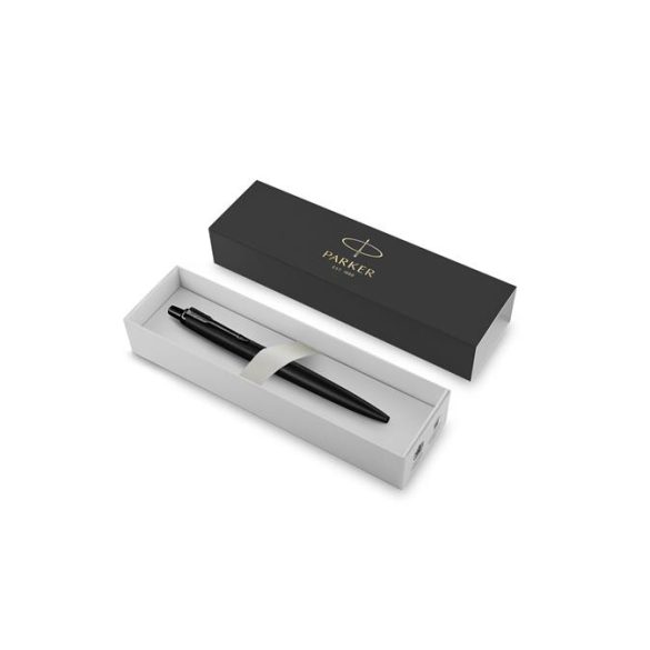 Golyóstoll, 0,7 mm, nyomógombos, fekete színű klip, matt fekete tolltest, PARKER, "Royal Jotter XL", kék