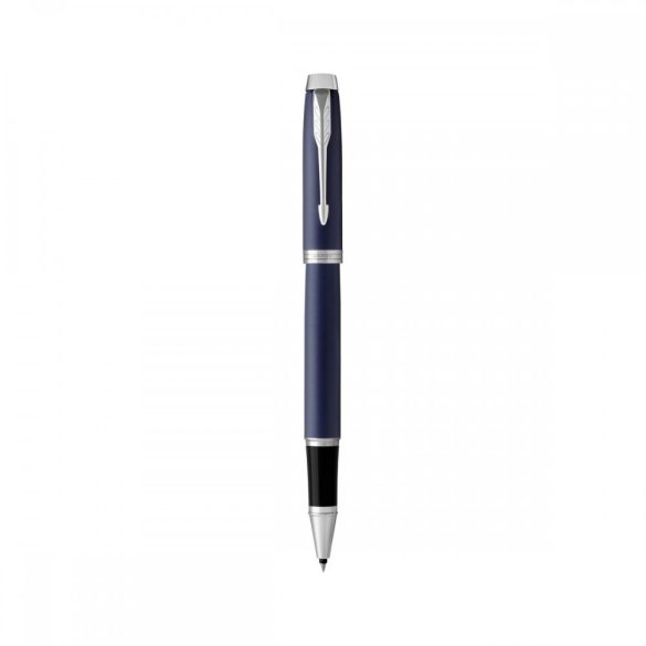 Rollertoll, 0,5 mm, ezüst színű klip, kék tolltest, PARKER "IM Royal", kék