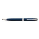 Golyóstoll, 1 mm, rotációs, kék tolltest, ezüst klip, PARKER "Royal Sonnet", kék