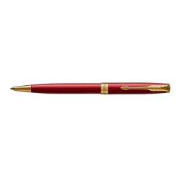   Golyóstoll, 1 mm, rotációs, piros tolltest, arany klip, PARKER "Royal Sonnet", kék