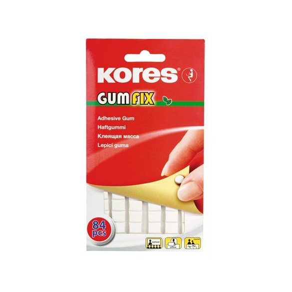 Gyurmaragasztó, 84 kocka/csomag, KORES "Gumfix"