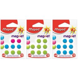 Mágnes, kerek, 10 mm, MAPED, vegyes színekben