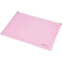   Irattartó tasak, A4, PP, cipzáras, talpas, PANTA PLAST, pasztell rózsaszín
