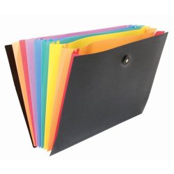   Harmonika mappa, PP, 8 részes, VIQUEL "RainbowClass", fekete
