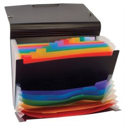   Harmonika mappa, PP, 12+6 részes, VIQUEL "RainbowClass", fekete