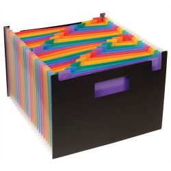   Harmonika mappa, PP, 24 részes, VIQUEL "RainbowClass", fekete