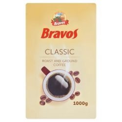   Kávé, pörkölt, őrölt, vákuumos csomagolásban, 1000 g,  BRAVOS Classic