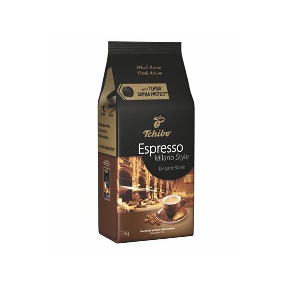 Kávé, pörkölt, szemes, vákuumos csomagolásban, 1000 g,  TCHIBO "Tchibo Espresso Milano Style"