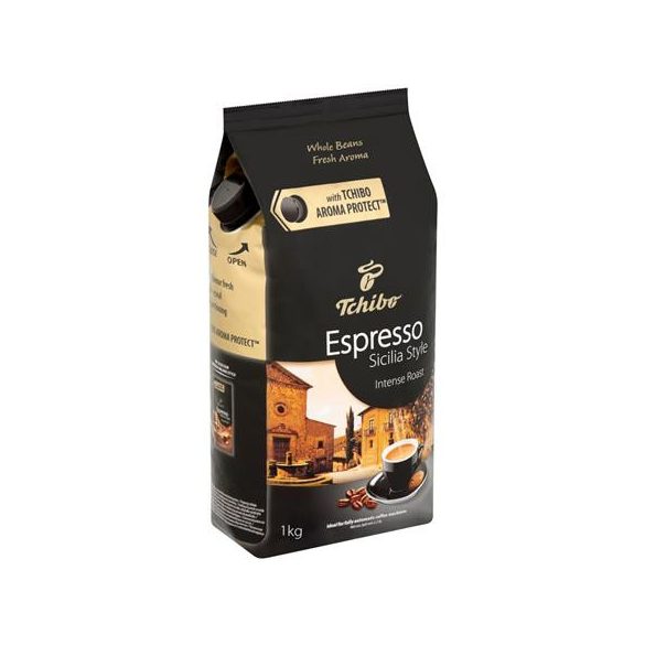 Kávé, pörkölt, szemes, vákuumos csomagolásban, 1000 g,  TCHIBO "Tchibo Espresso Sicilia Style"