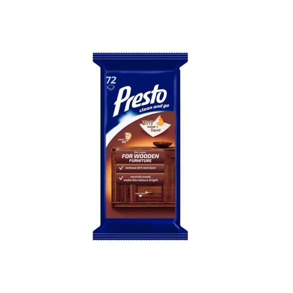 Presto bútorápoló törlőkendő 72db