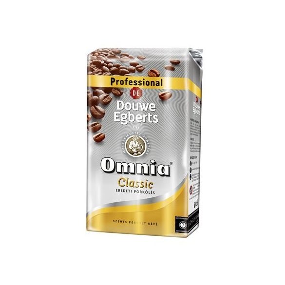 Kávé, pörkölt, szemes, vákuumos csomagolásban, 1000 g,  DOUWE EGBERTS "Omnia" Classic