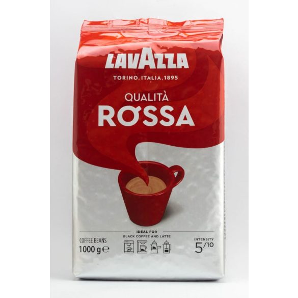 Kávé, pörkölt, szemes, vákuumos csomagolásban, 1000 g, Lavazza Qualitá Rossa 