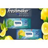 Freshmaker antibakteriális törlőkendő 120 db visszazárható tetővel
