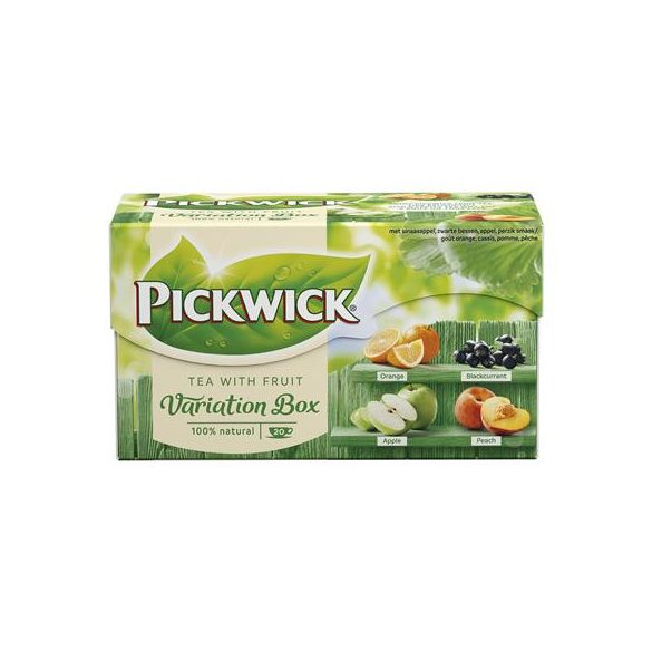 Fekete tea, 20x1,5 g, PICKWICK "Variációk Zöld", narancs, feketeribizli, alma, őszibarack
