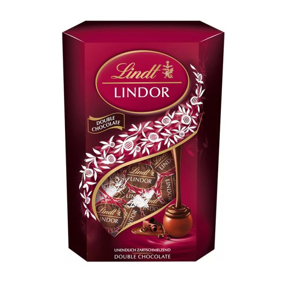 Lindt Lindor DOUBLE Chocolate  praliné lágyan olvadó töltelékkel 200 g