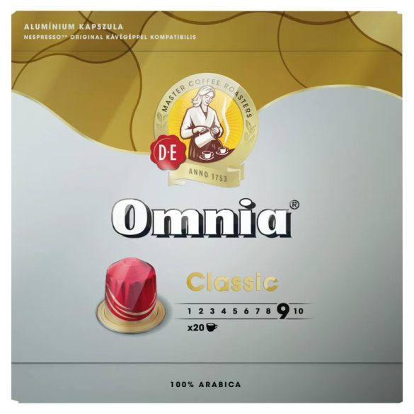 Douwe Egberts Omnia Classic őrölt-pörkölt kávé kapszula Nespresso kompatibilis 20 db 104 g
