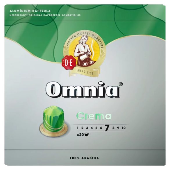 Douwe Egberts Omnia Crema őrölt-pörkölt kávé kapszula Nespresso kompatibilis 20 db 104 g