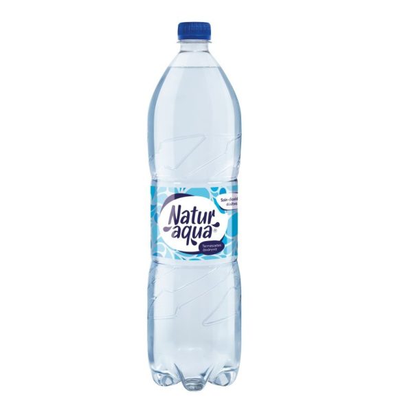 Ásványvíz, szénsavas, 1,5 l. NATUR AQUA (6 db/gyűjtő) +DRS