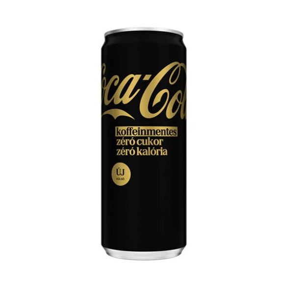 Üdítőital, szénsavas, 0,33 l, dobozos, COCA COLA Zero Koffeinmentes (24 db/gyűjtő)  + DRS