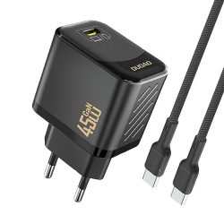 Dudao A28C 45W GaN fali töltő + USB-C kábel - fekete