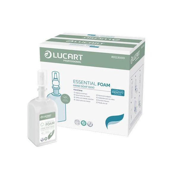 Habszappan, utántöltő, 1 liter, LUCART "IDENTITY Essential", fehér
