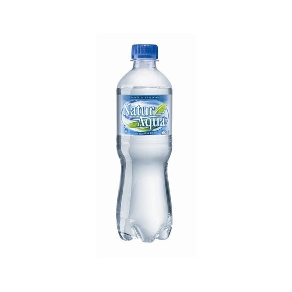 Ásványvíz, szénsavas, 0,5 l, NATUR AQUA (12 db/gyűjtő)